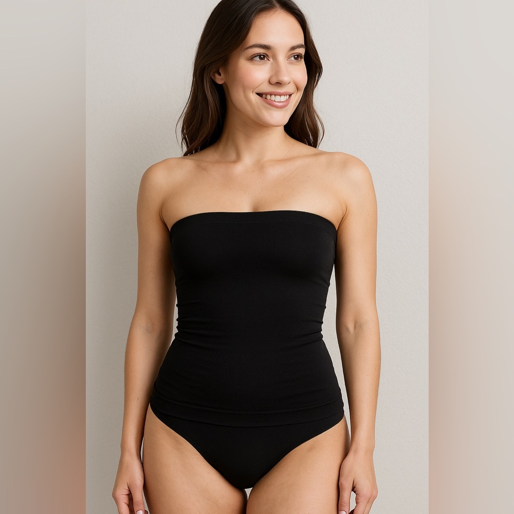 Seamless Waist Cincher Shapewear Tube Top Black Large Nylon Spandex Nordstroms